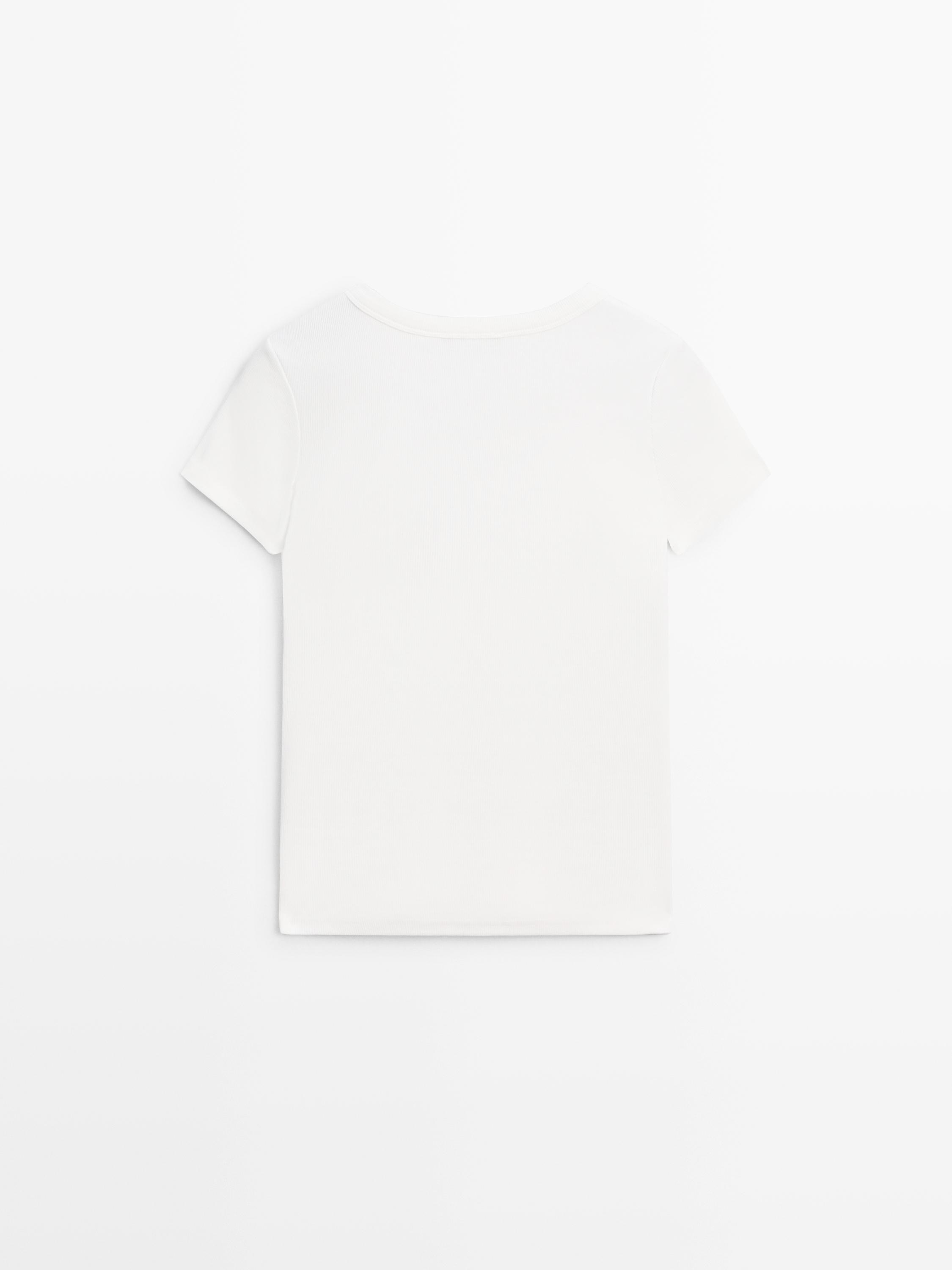 Short sleeve cotton blend T-shirt